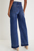 Raw Hem Unique Cuff High Rise Straight Loose Jeans
